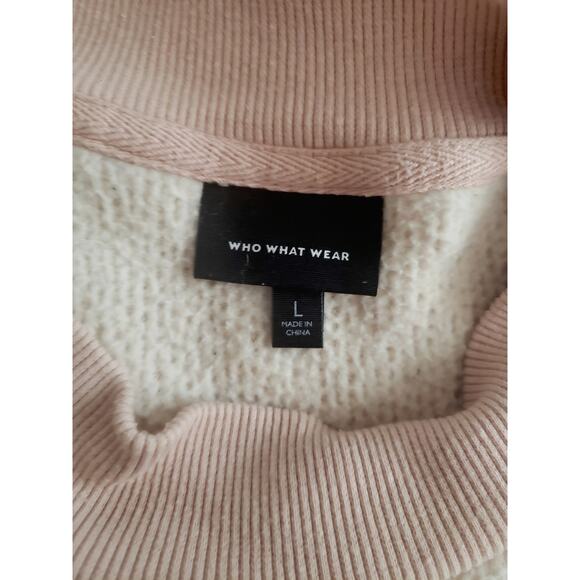 Who What Wear Teddy Fleece Crewneck Sweatshirt Beige Size Large - Picture 3 of 4
